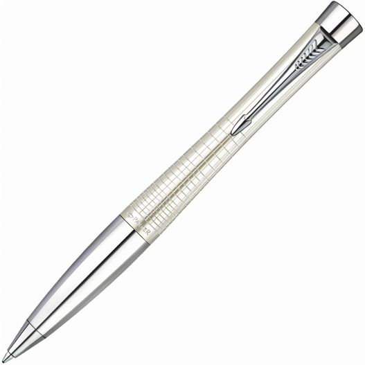 ein stift mit einer metallspitze und einem silberkörper Parker URBAN Premium Classic Metal Kugelschreiber (Bild 1)