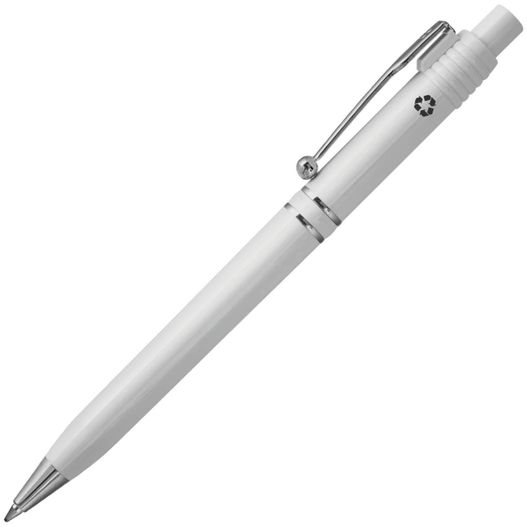 ein stift mit einer metallspitze und einem weißen körper HK - RAJA CHROME RECYCLED Kugelschreiber (Bild 1)