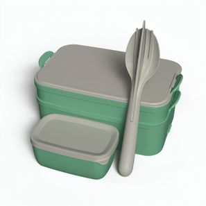 koziol STAKK BENTOBOX READY - Bentobox 2l+Liquidsafe Box+Besteckset