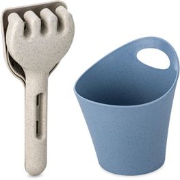 koziol KLIKK SAND READY BEACH - Sandwerkzeug Set 3-teilig+Utensilo 300ml