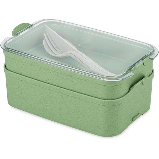 koziol STAKK BENTOBOX READY - Bentobox 2l+Liquidsafe Box+Besteckset (Bild 1)
