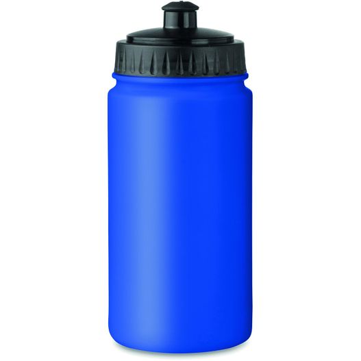 eine blaue plastikwasserflasche mit schwarzem deckel Trinkflasche PE 500ml SPOT FIVE (Bild 1)