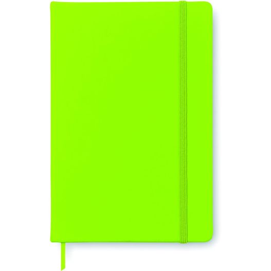ein grünes notizbuch mit einem bleistift darüber DIN A6 Notizbuch, liniert NOTELUX (Bild 1)
