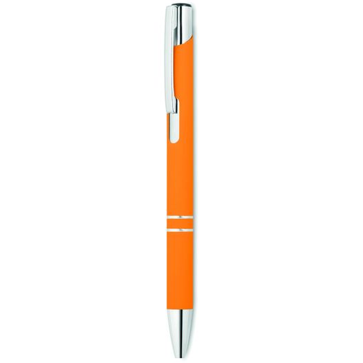 ein stift mit einer metallspitze und orangen trimm Druckkugelschreiber AOSTA (Bild 1)