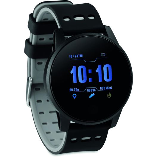 eine intelligente uhr mit einem blauen bildschirm auf einem weißen hintergrund 4.0 Fitness Smart Watch TRAIN WATCH (Bild 1)