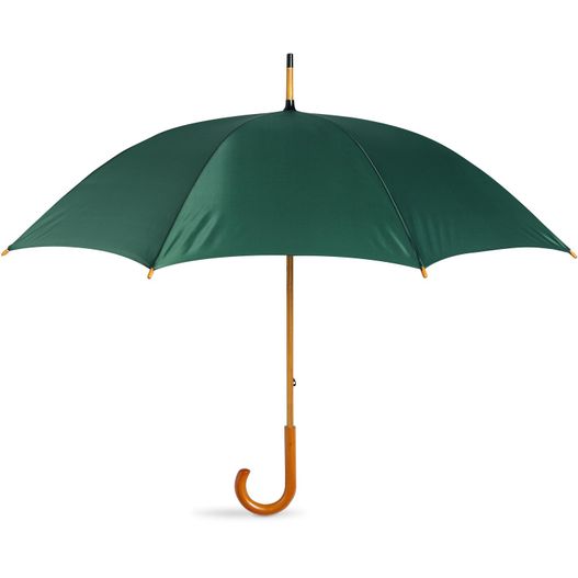 ein grüner regenschirm mit holzgriff Regenschirm mit Holzgriff CALA (Bild 1)