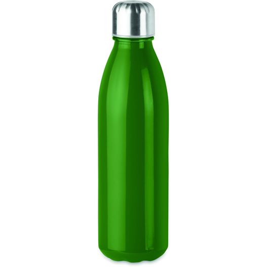 eine grüne flasche mit einem silbernen deckel Glas Trinkflasche 650ml ASPEN GLASS (Bild 1)