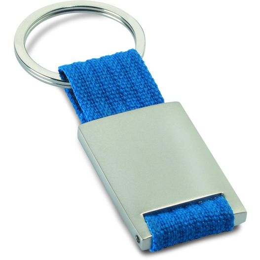 eine blaue schlüsselkette mit einem metallschlüsselring Schlüsselring TECH (Bild 1)