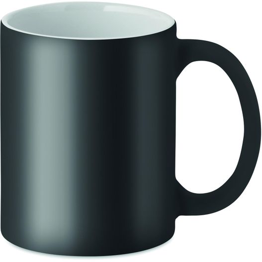 ein schwarzer becher mit weißer innenseite Kaffeebecher, matt 300 ml DUBLIN COLOUR (Bild 1)