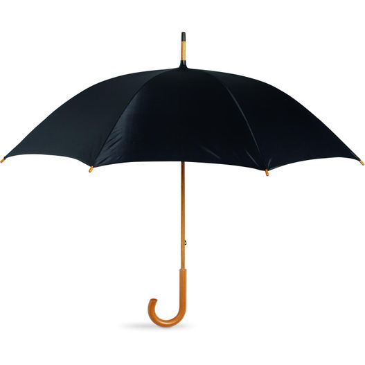 ein schwarzer regenschirm mit holzgriff Regenschirm mit Holzgriff CALA (Bild 1)