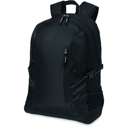 ein schwarzer rucksack mit reißverschlusstasche Laptop Rucksack TECNOTREK (Bild 1)