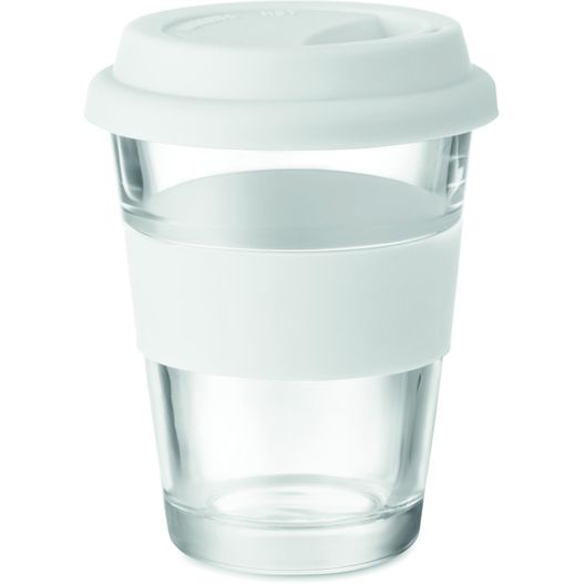 glasbecher mit deckel und kunststoffbecherhülse Glas Becher 350 ml ASTOGLASS (Bild 1)