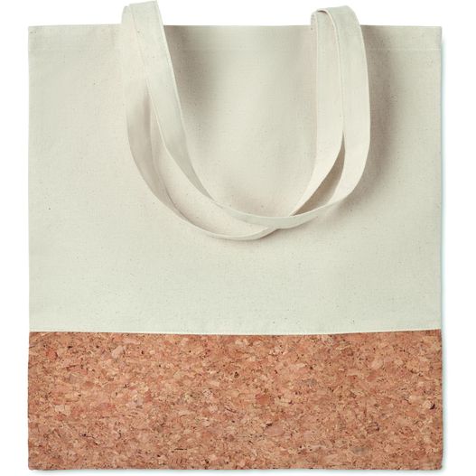 eine weiße tasche mit korkboden Einkaufstasche mit Korkbesatz ILLA TOTE (Bild 1)