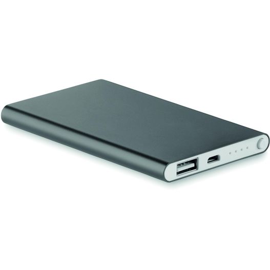 eine schwarze powerbank mit weißem hintergrund Powerbank 4000 mAh POWERFLAT (Bild 1)