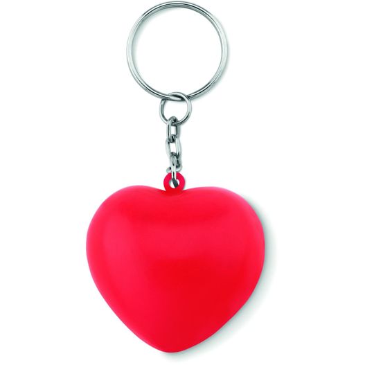 eine rote herzförmige schlüsselanhänger aus einem metallring Schlüsselring mit PU Herz LOVY RING (Bild 1)