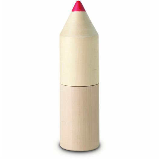 holzstifthalter mit rotem oberteil Holzbox mit 12 Stiften COLORET (Bild 1)