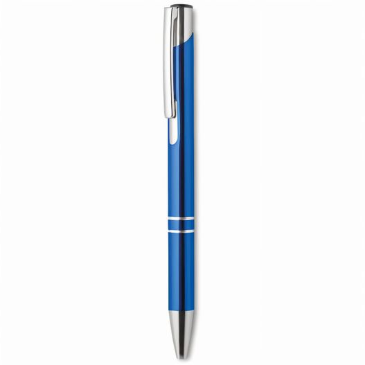 ein blauer stift mit einer silbernen spitze und einem schwarzen körper Druckkugelschreiber BERN (Bild 1)