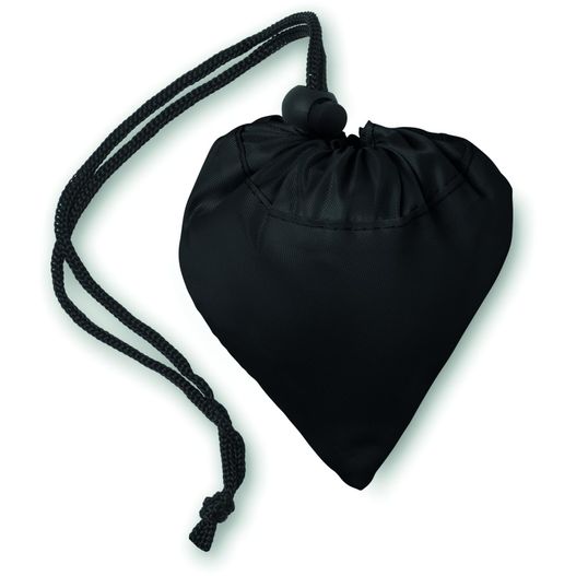 eine schwarze tasche mit einer schnur um sie herum Faltbare Einkaufstasche FRESA (Bild 1)