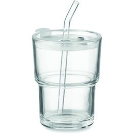 Produktabbildung Glasbecher mit Trinkhalm 400ml SIP Glasbecher mit Trinkhalm 400ml SIP