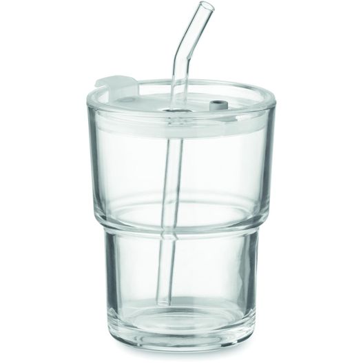 Glasbecher mit Trinkhalm 400ml SIP (Bild 1)