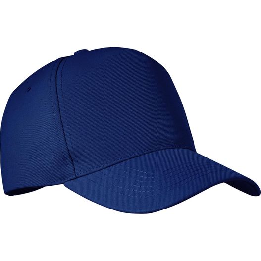 eine blaue baseballkappe auf weißem hintergrund RPET CAP 5 PANELS 210G/M² SENGA (Bild 1)