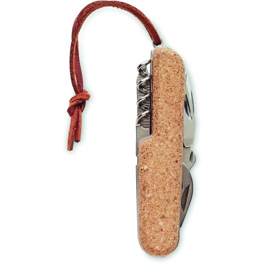 ein korkmesser mit einem daran befestigten lederkordel Multifunktionstaschenmesser Kor MULTIKORK (Bild 1)