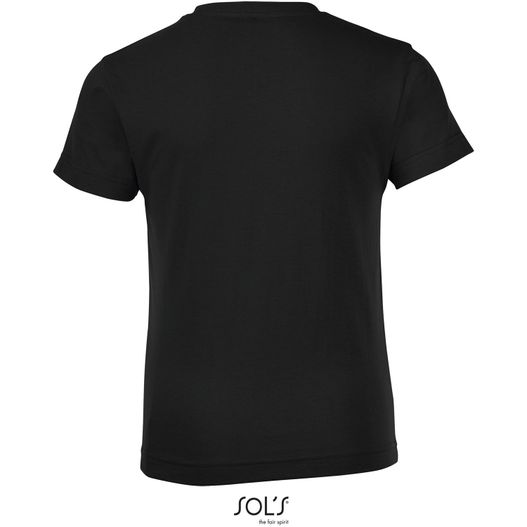 ein schwarzes poloshirt mit einem weißen logo auf der brust REGENT F KINDERT-SHIRT 150g REGENT FIT KIDS (Bild 1)