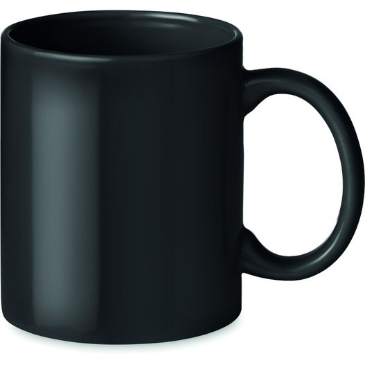 ein schwarzer kaffeebecher mit einem griff auf weißem hintergrund Keramik Kaffeebecher 300ml DUBLIN TONE (Bild 1)
