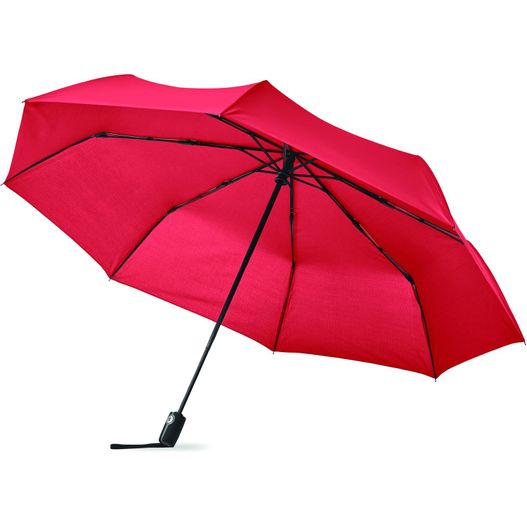 ein roter schirm mit schwarzem griff auf weißem hintergrund Regenschirm 27" ROCHESTER (Bild 1)