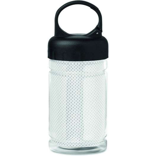 eine schwarze und weiße wasserflasche mit schwarzem deckel Erfrischungs-Handtuch FRIS (Bild 1)