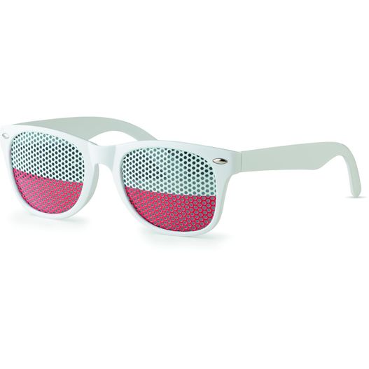 ein paar sonnenbrillen mit rosa und weißem design Fan Sonnenbrille FLAG FUN (Bild 1)