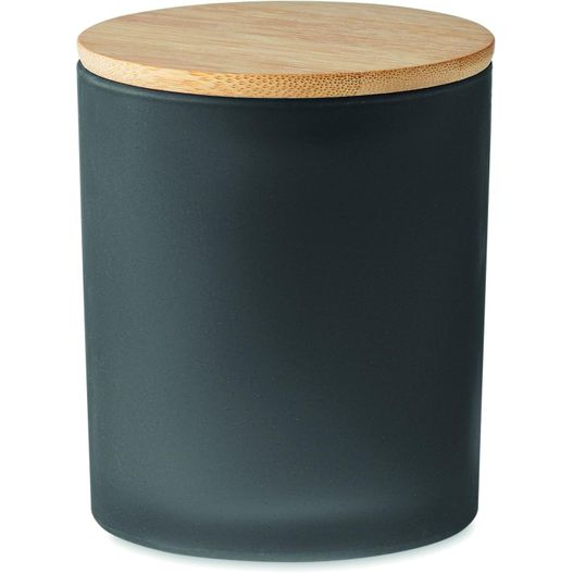 ein schwarzer behälter mit holzdeckel Kerze im Glas 280 g KEOPS LARGE (Bild 1)