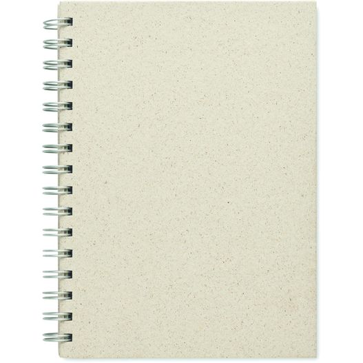 ein spiral notebook mit einer leeren seite oben DIN A5 Notizbuch Graspapier GRASS BOOK (Bild 1)