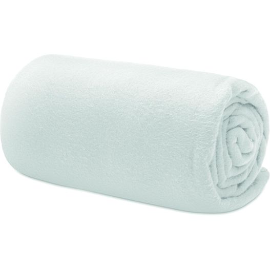 ein aufgerolltes handtuch auf weißem hintergrund RPET-Fleece-Reisedecke MUSALA RPET (Bild 1)