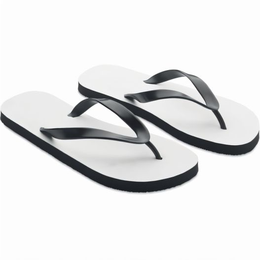 ein paar schwarzer und weißer flip flop flop flop flop flop flop flop flop flop flop flop flop flop flop flop flop flop SUBLIMATION-ZEHENSANDALEN 44-46 DO MEL (Bild 1)