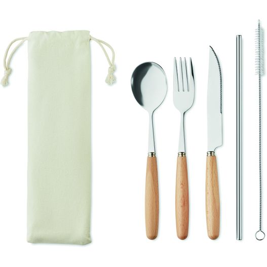 eine reihe von utensilien und eine tasche Besteck-Set Edelstahl CUSTA SET (Bild 1)