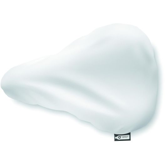 ein weißes kissen mit einem schwarzen label darauf Saddle cover RPET BYPRO RPET (Bild 1)