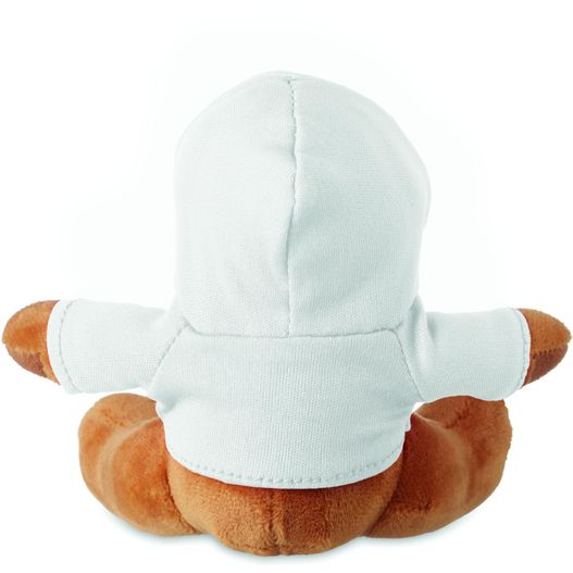 ein gefülltes tier, das einen weißen hut trägt Plüsch-Rentier mit Hoody RUDOLPH (Bild 1)