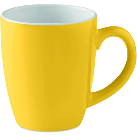 eine gelbe kaffeetasse mit weißem rand Keramische mok 290 ml COLOUR TRENT (Bild 1)