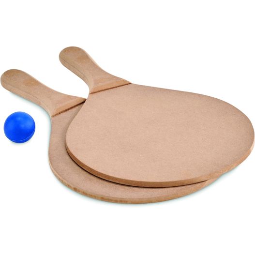 ein paar paddeln und eine kugel auf einer weißen oberfläche Beachball Spiel RAQUET (Bild 1)