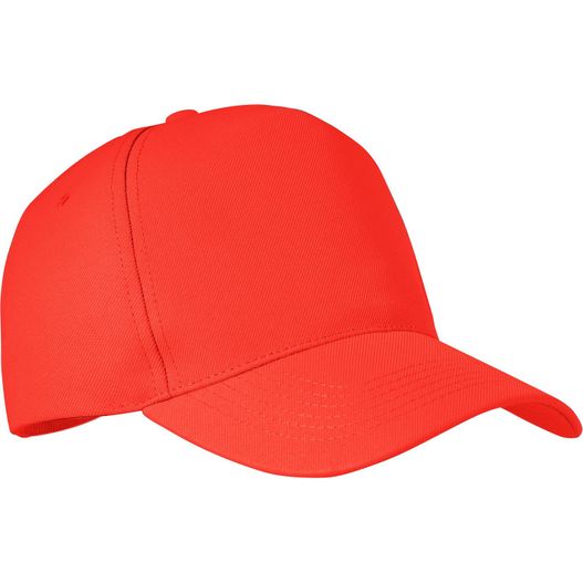 eine rote baseballkappe auf weißem hintergrund RPET Baseball Kappe 5 Panels SENGA (Bild 1)