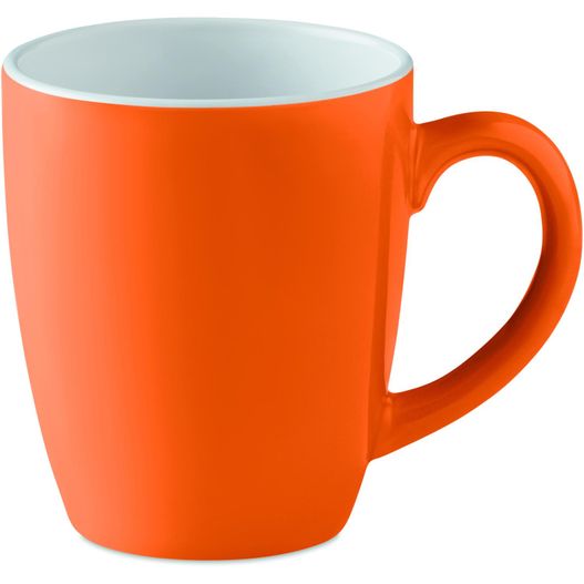 eine helle orange kaffeetasse mit weißem rand Keramische mok 290 ml COLOUR TRENT (Bild 1)
