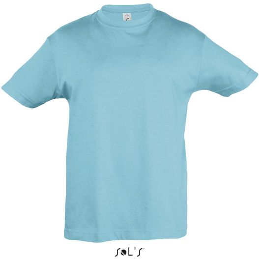 ein blaues t-shirt mit einem weißen logo auf der brust REGENT KINDERT-SHIRT 150g REGENT KIDS (Bild 1)