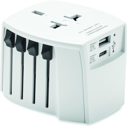 ein weißer netzadapter mit vier schwarzen steckern Skross MUV USB-Adapter MUV USB A/C (Bild 1)