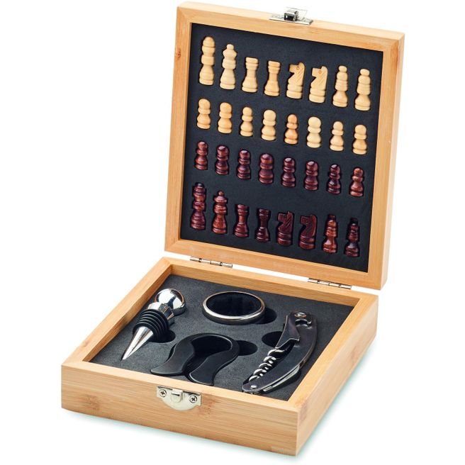 Weinset mit Schachspiel CHESSET