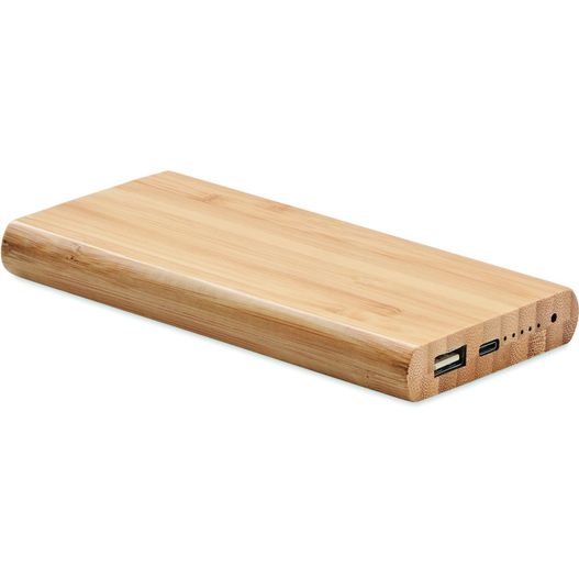 eine holzkraftbank mit einem usb-anschluss Powerbank mit Ladestation ARENA C (picture 1)
