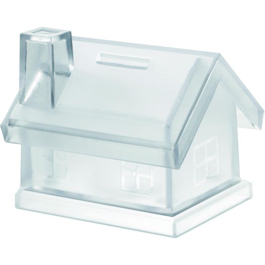 ein klares plastikhaus mit fenster Spardose Haus MYBANK (Bild 1)