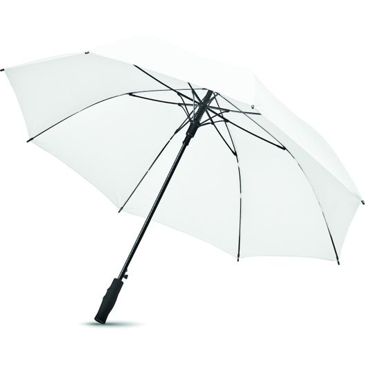 weißer regenschirm mit schwarzem griff auf weißem hintergrund Regenschirm mit ABS Griff GRUSA (Bild 1)