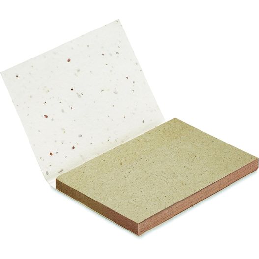 ein stück papier mit einem stück papier aus ihm kleben Notizblock mit Blumensamen GROW ME (Bild 1)