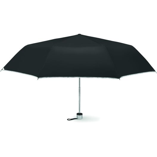 ein schwarzer regenschirm mit weißem griff auf weißem hintergrund Faltbarer Regenschirm CARDIF (Bild 1)